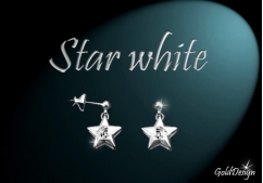 Star white - náušnice rhodium